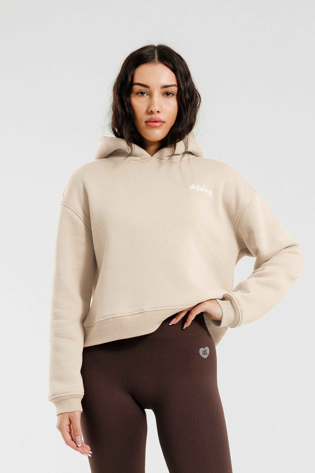 Damska bluza dresowa z kapturem ivory - Everly SOFT PRO