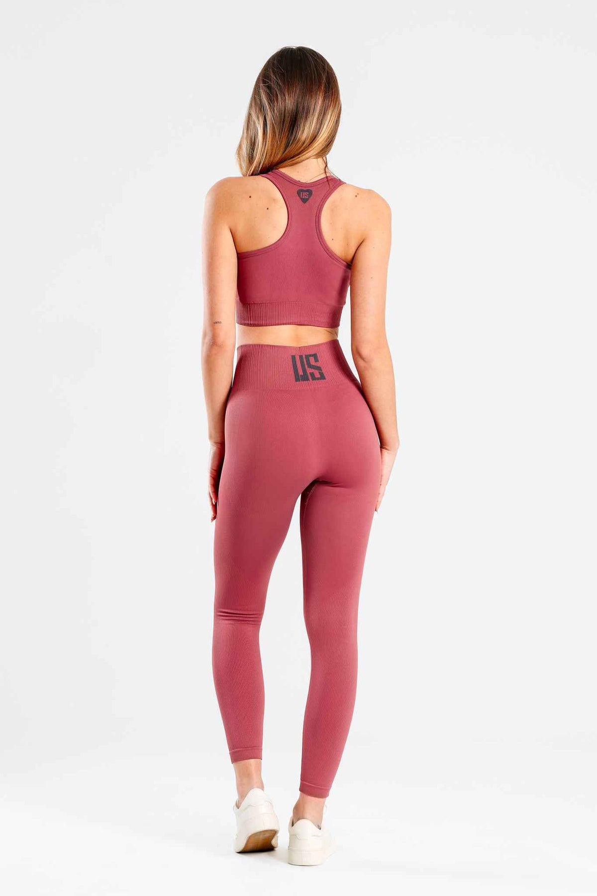 Legginsy bezszwowe sportowe brudny róż - Soho