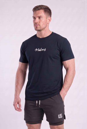 T-shirt męski bezszwowy bawełniany granatowy - MAKEUS Tampa