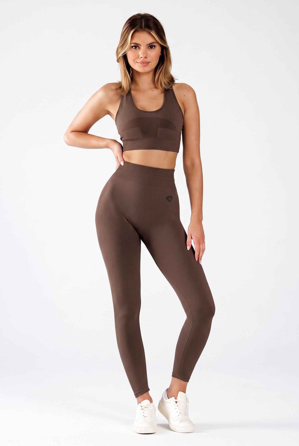 Legginsy bezszwowe PUSH UP czekoladowe - Florence