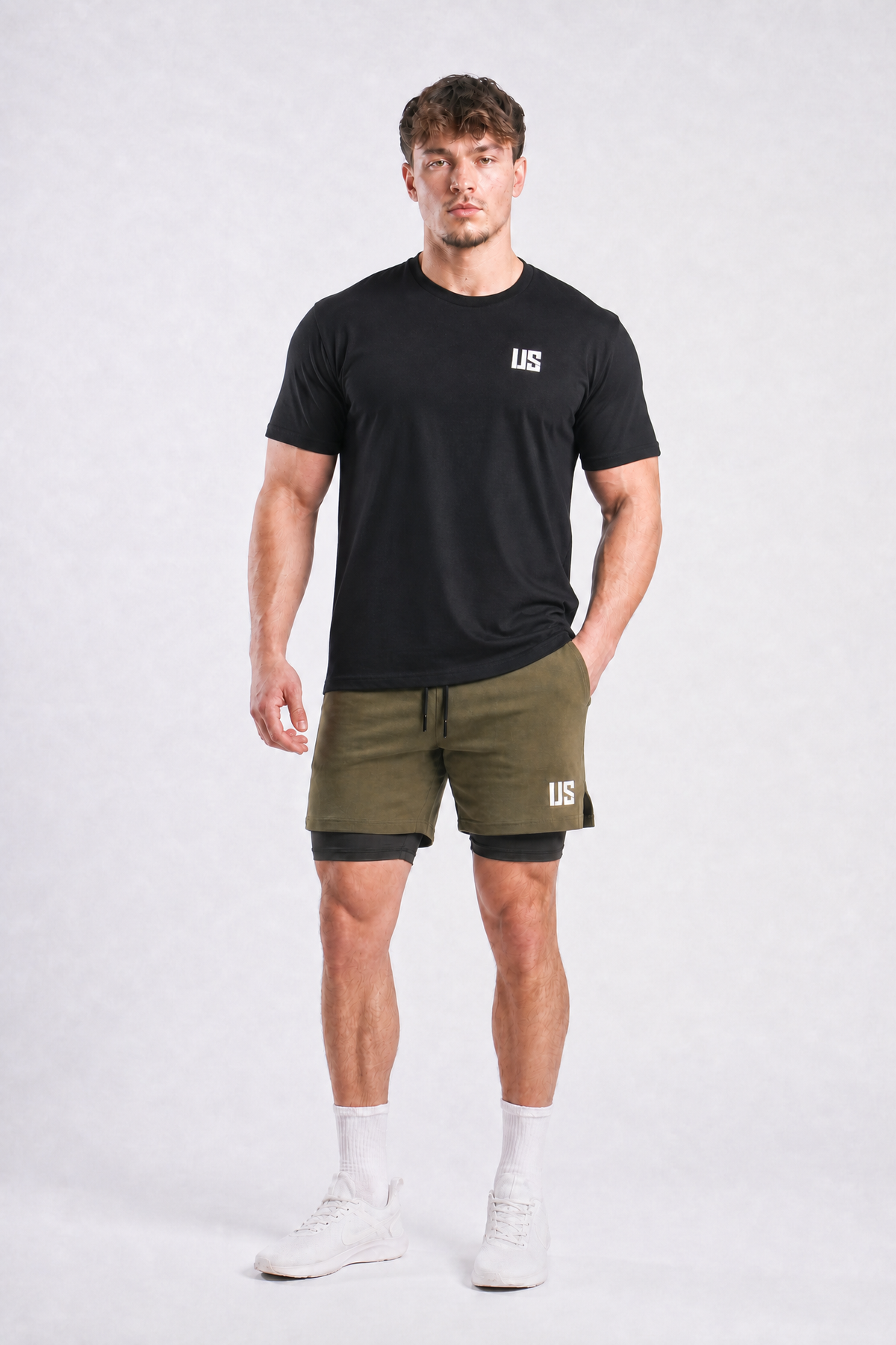 T-shirt męski bezszwowy bawełniany czarny - US Tampa