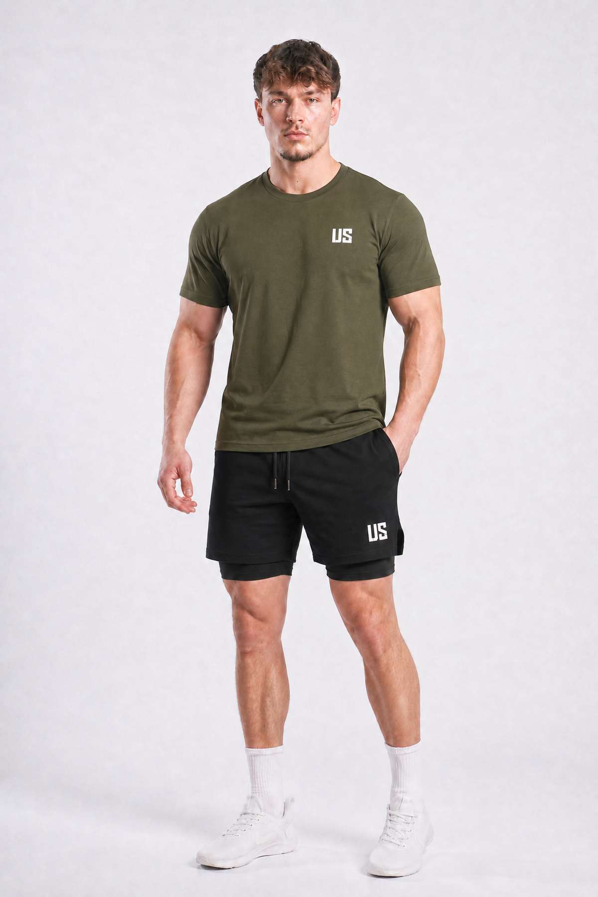 T-shirt męski bezszwowy bawełniany forest green - US Tampa