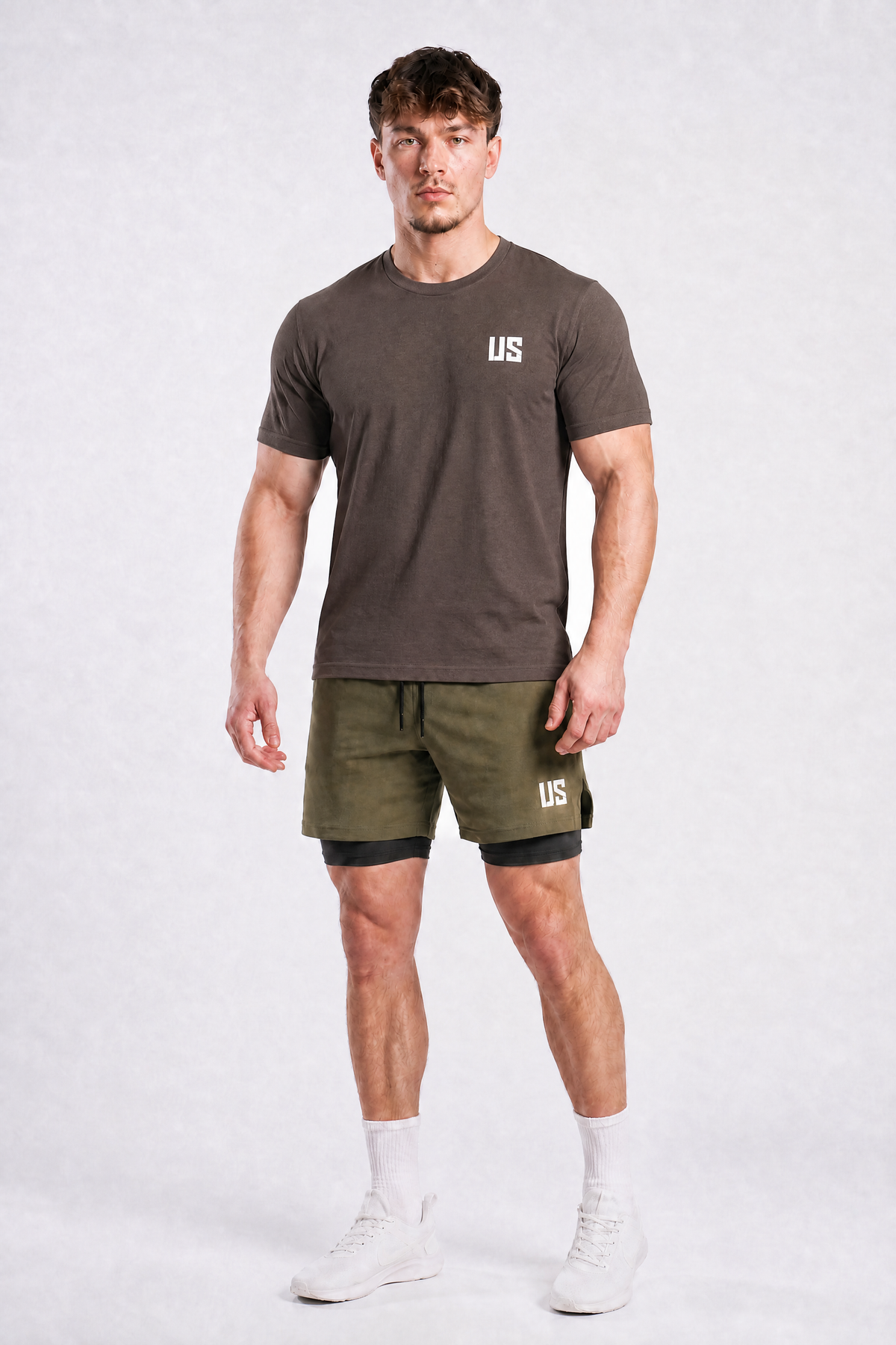 T-shirt męski bezszwowy bawełniany grafitowy - US Tampa