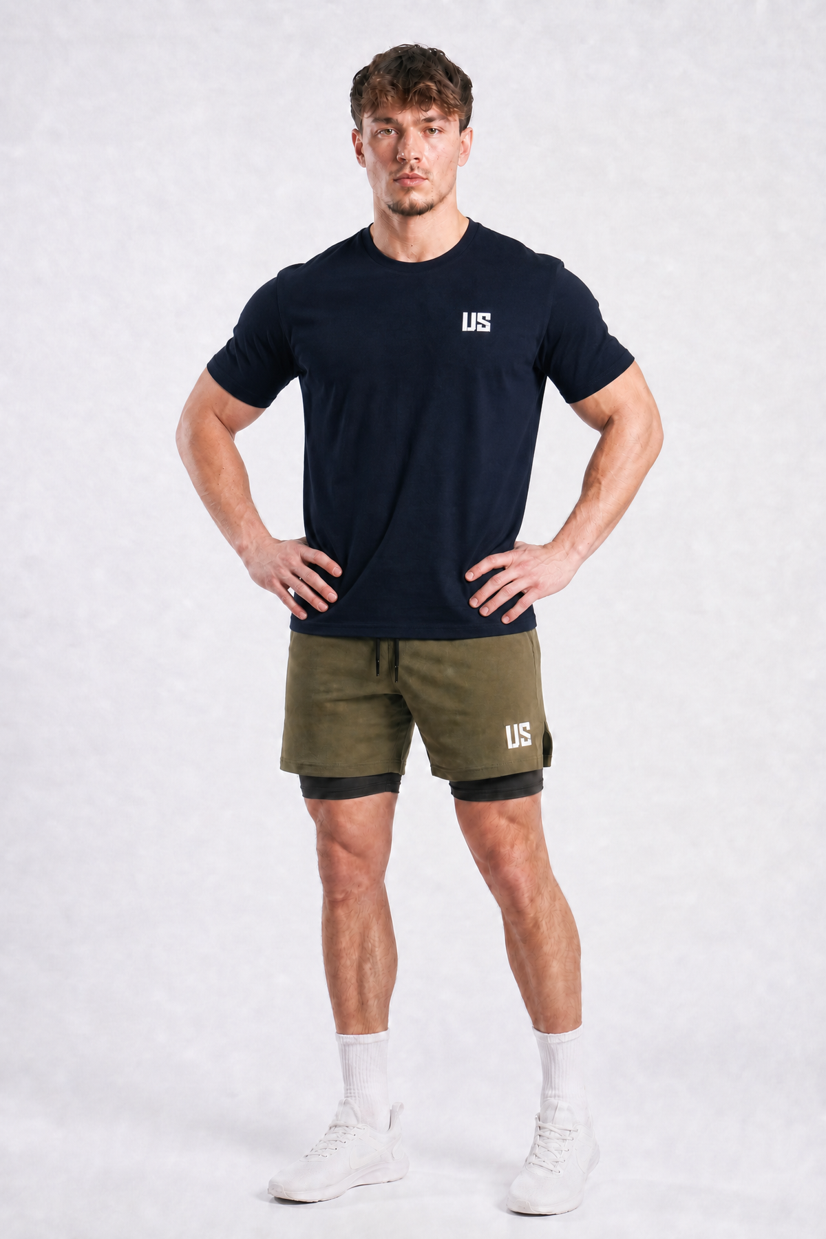 T-shirt męski bezszwowy bawełniany granatowy - US Tampa
