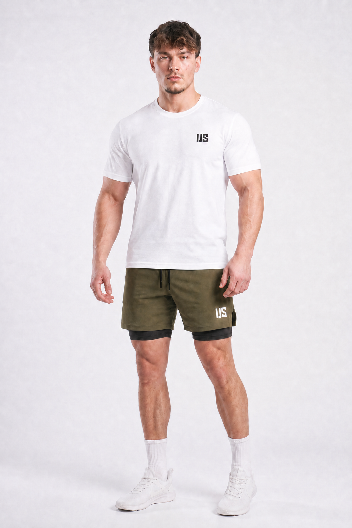 T-shirt męski bezszwowy bawełniany biały - US Tampa