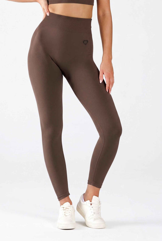 Legginsy bezszwowe PUSH UP czekoladowe - Florence