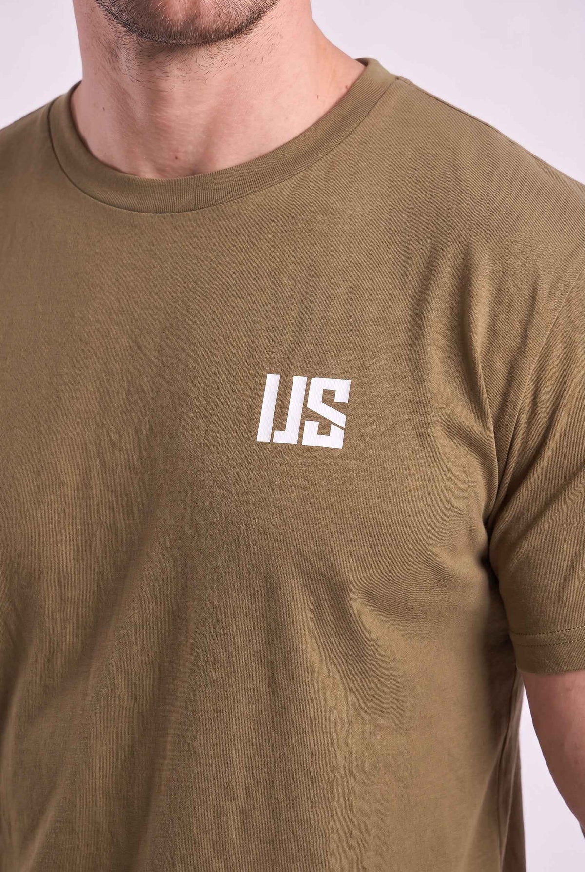 T-shirt męski bezszwowy bawełniany khaki - US Tampa
