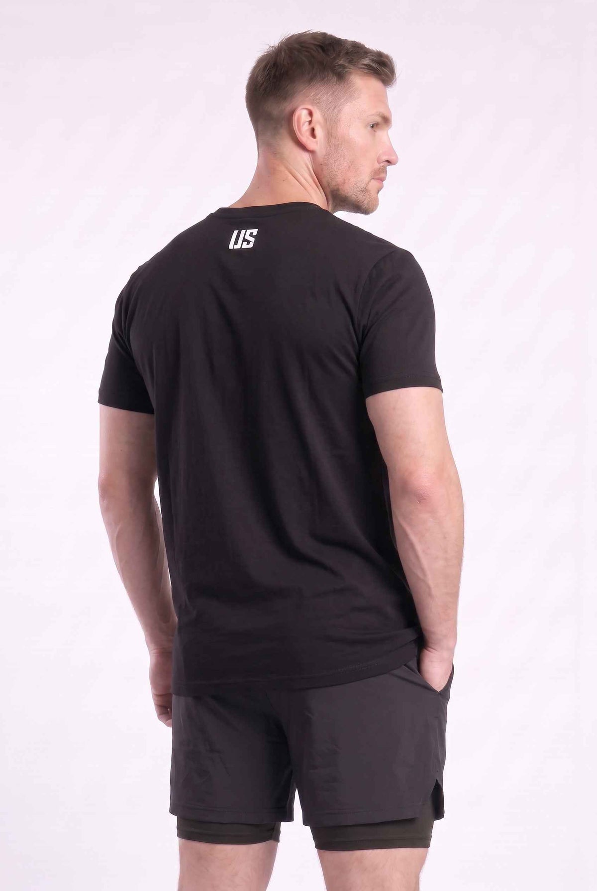 T-shirt męski bezszwowy bawełniany czarny - MAKEUS Tampa