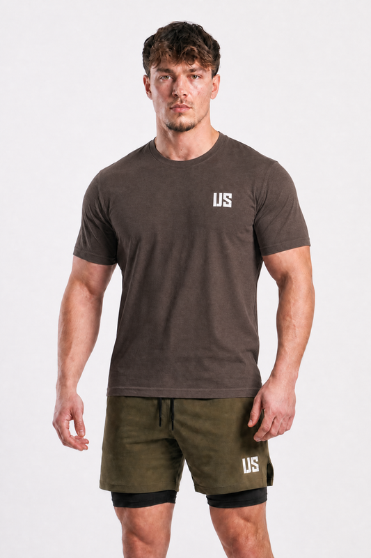 T-shirt męski bezszwowy bawełniany grafitowy - US Tampa