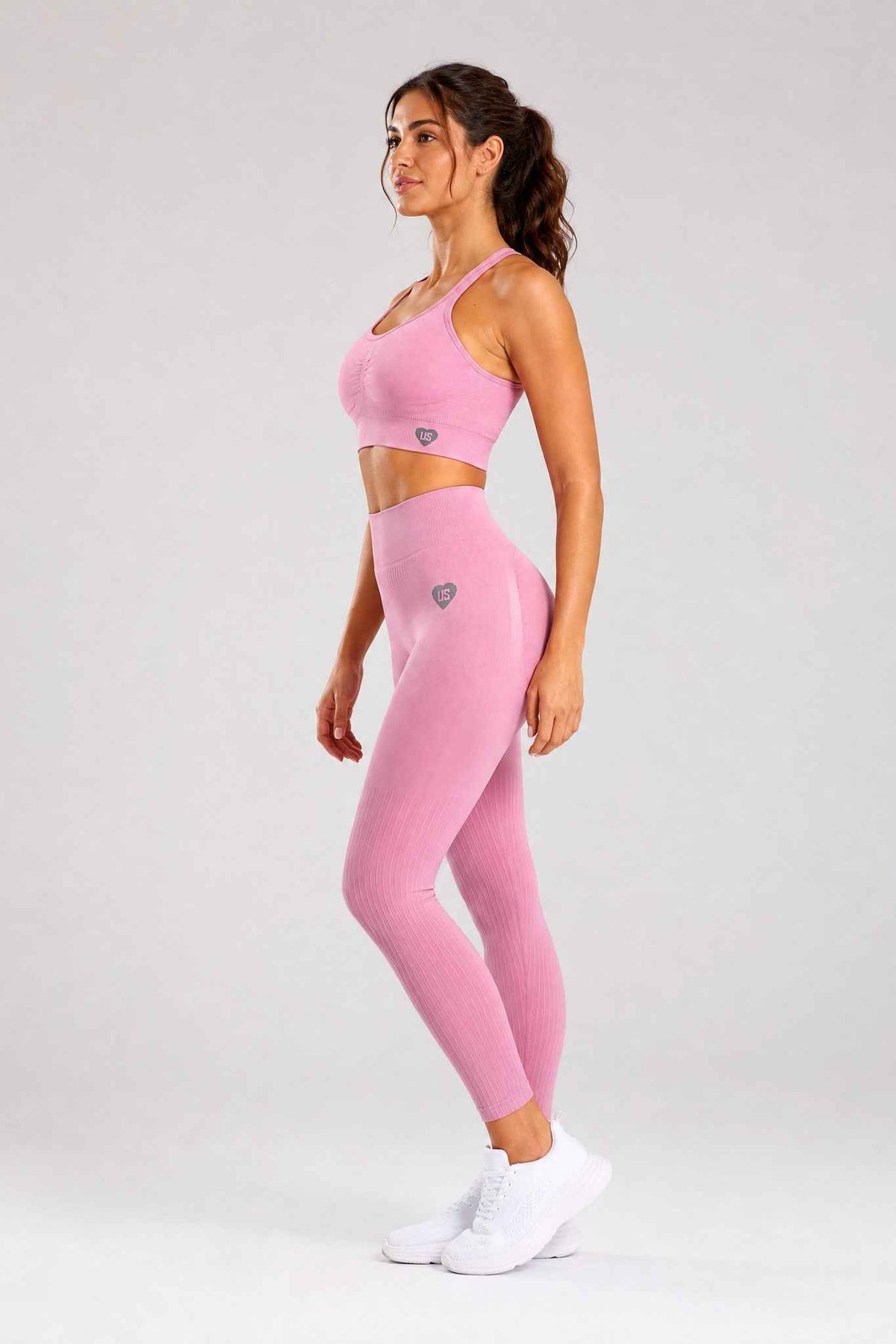 Legginsy bezszwowe PUSH UP PRO II dusty rose - Nevada