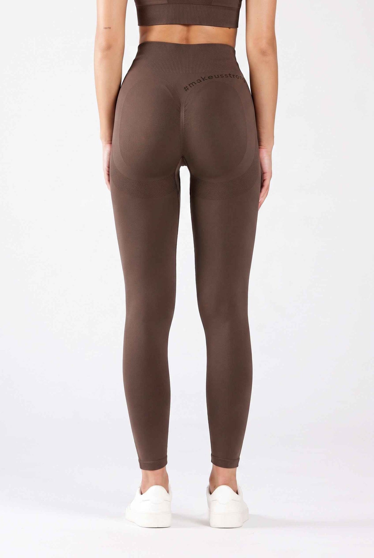 Legginsy bezszwowe PUSH UP czekoladowe - Florence