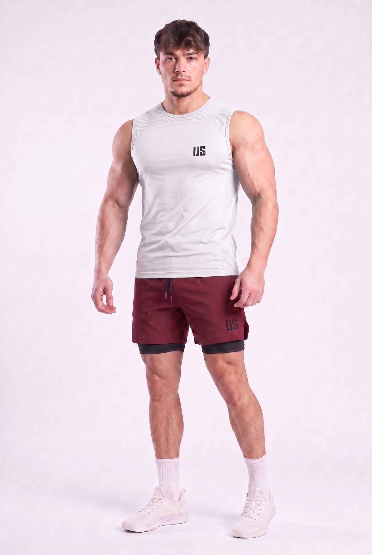 Tank Top męski bezszwowy techniczny biały - Denver
