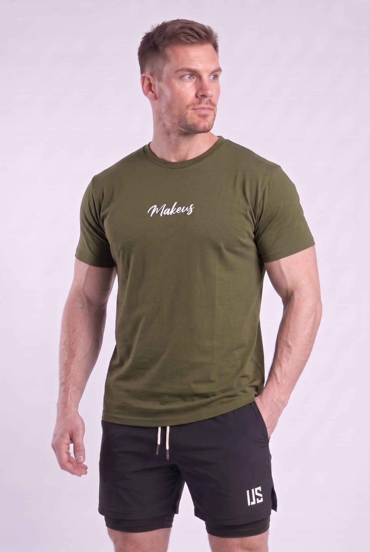 T-shirt męski bezszwowy bawełniany forest green - MAKEUS Tampa
