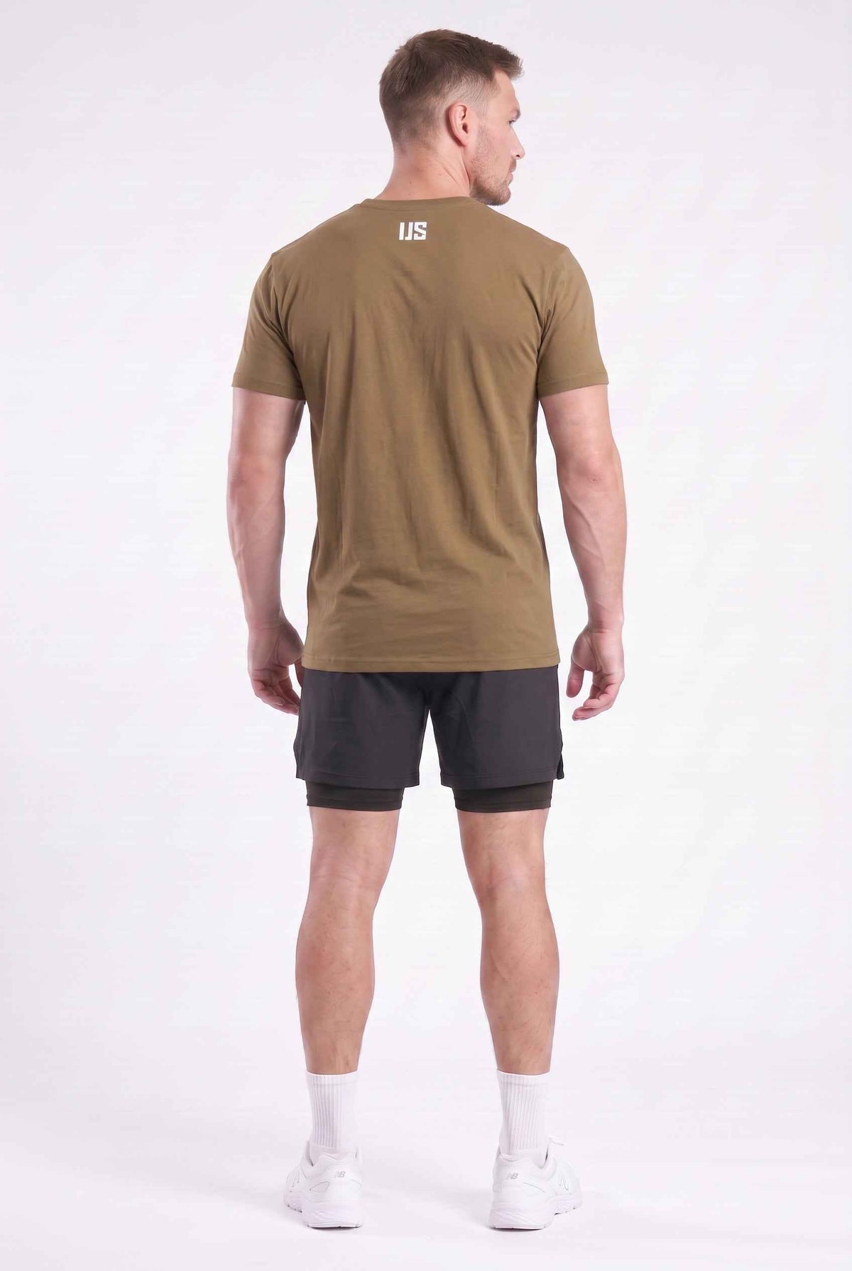 T-shirt męski bezszwowy bawełniany khaki - US Tampa