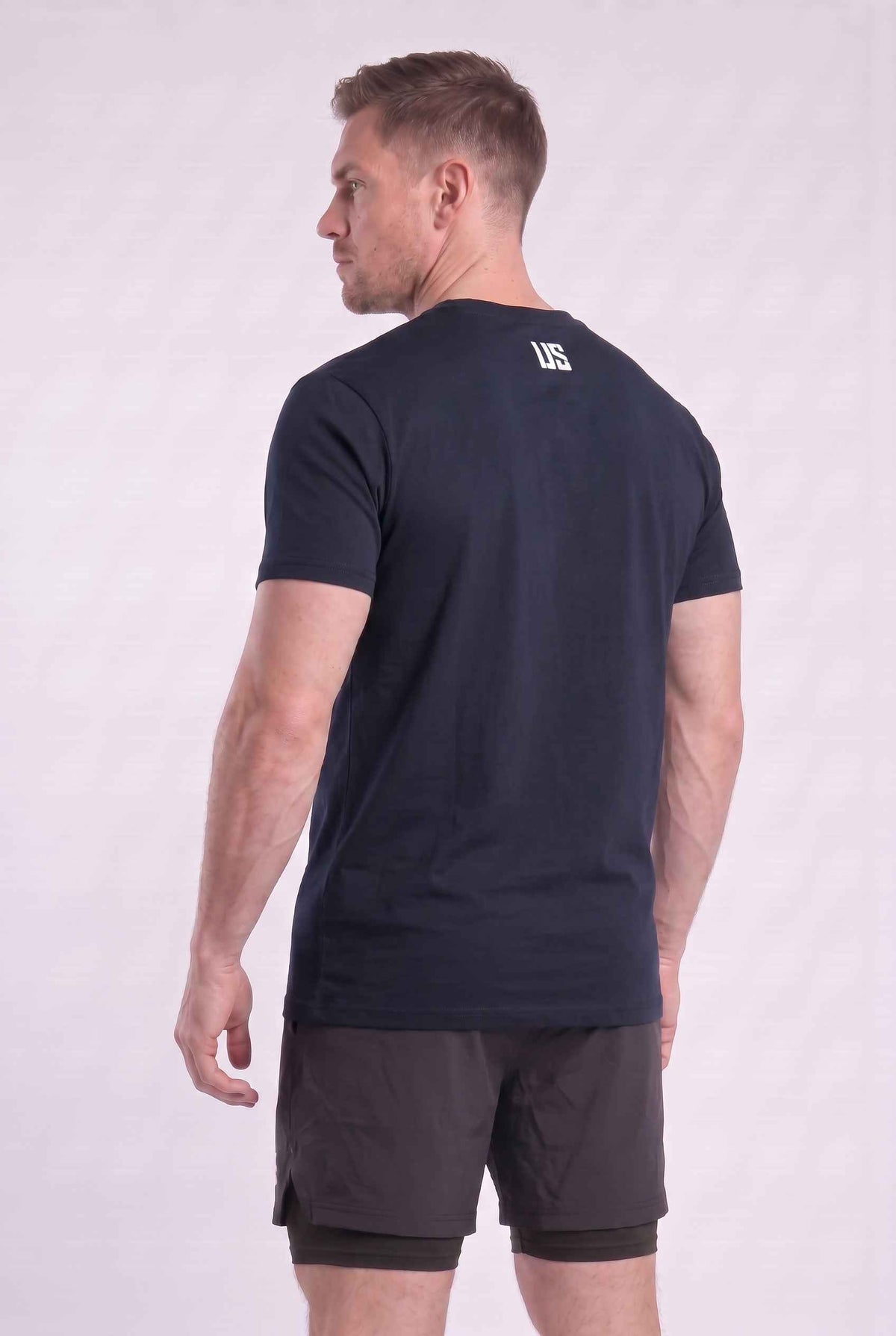 T-shirt męski bezszwowy bawełniany granatowy - MAKEUS Tampa
