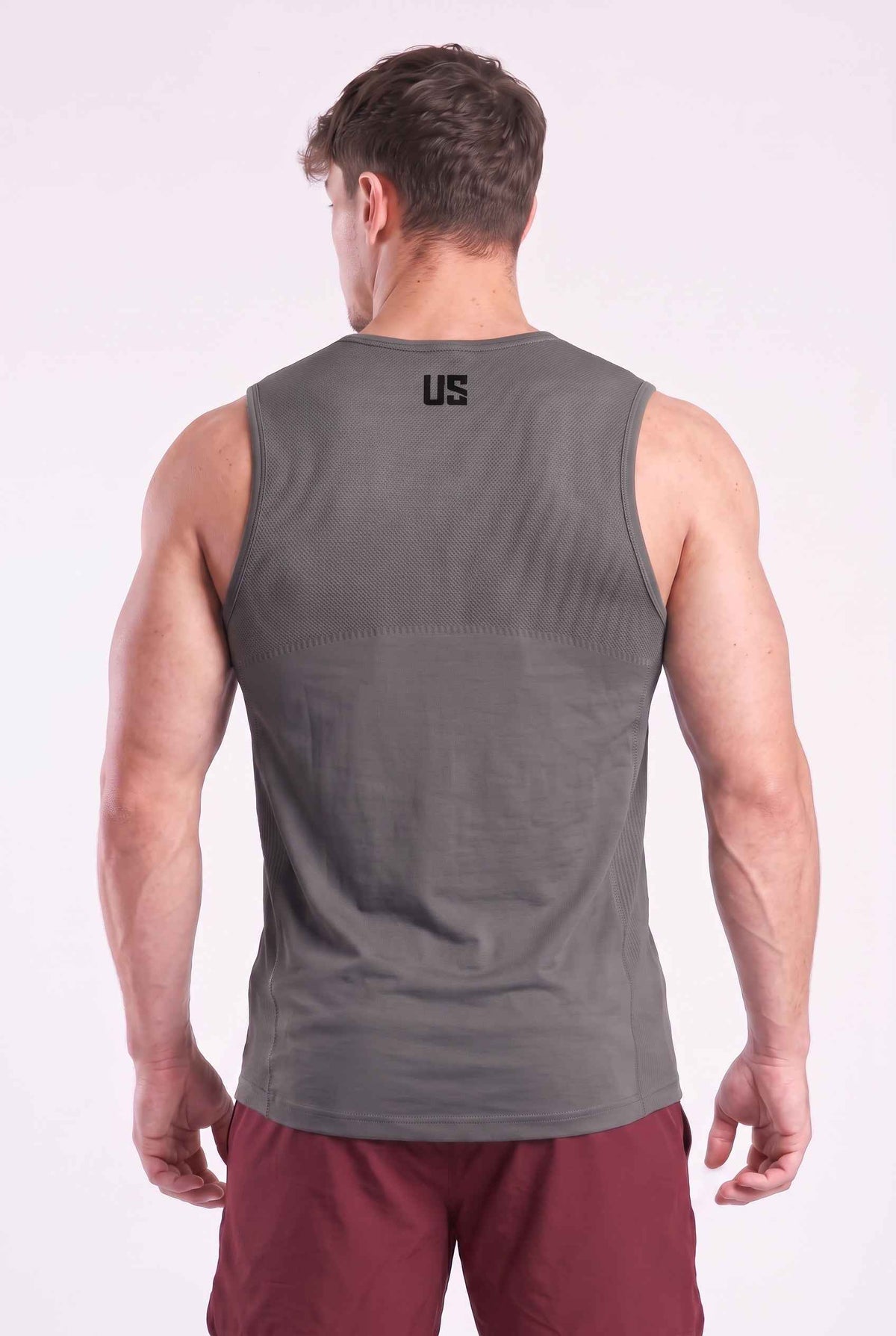 Tank Top męski bezszwowy techniczny grafitowy - Denver