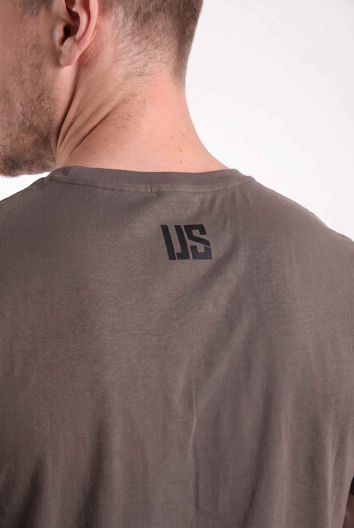 T-shirt męski bezszwowy bawełniany grafitowy - US black Tampa