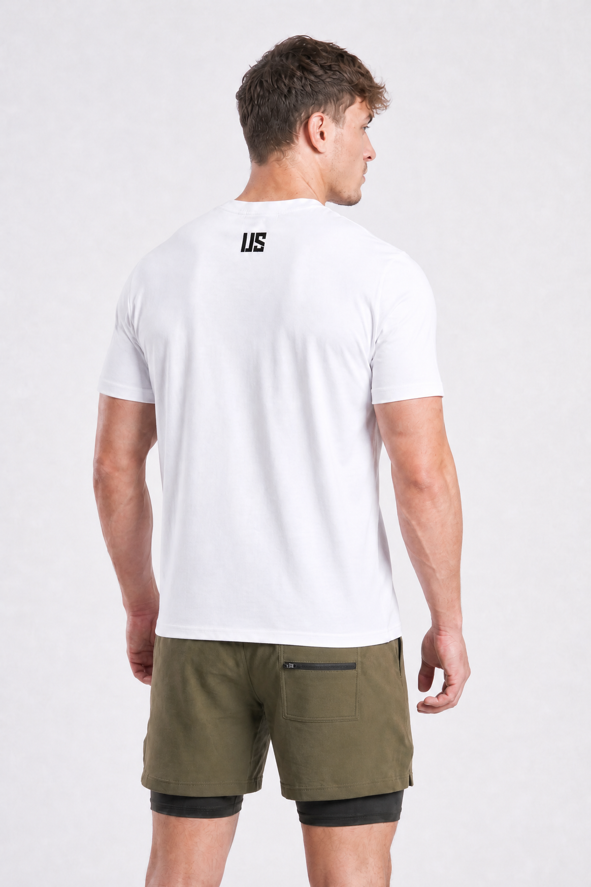 T-shirt męski bezszwowy bawełniany biały - US Tampa