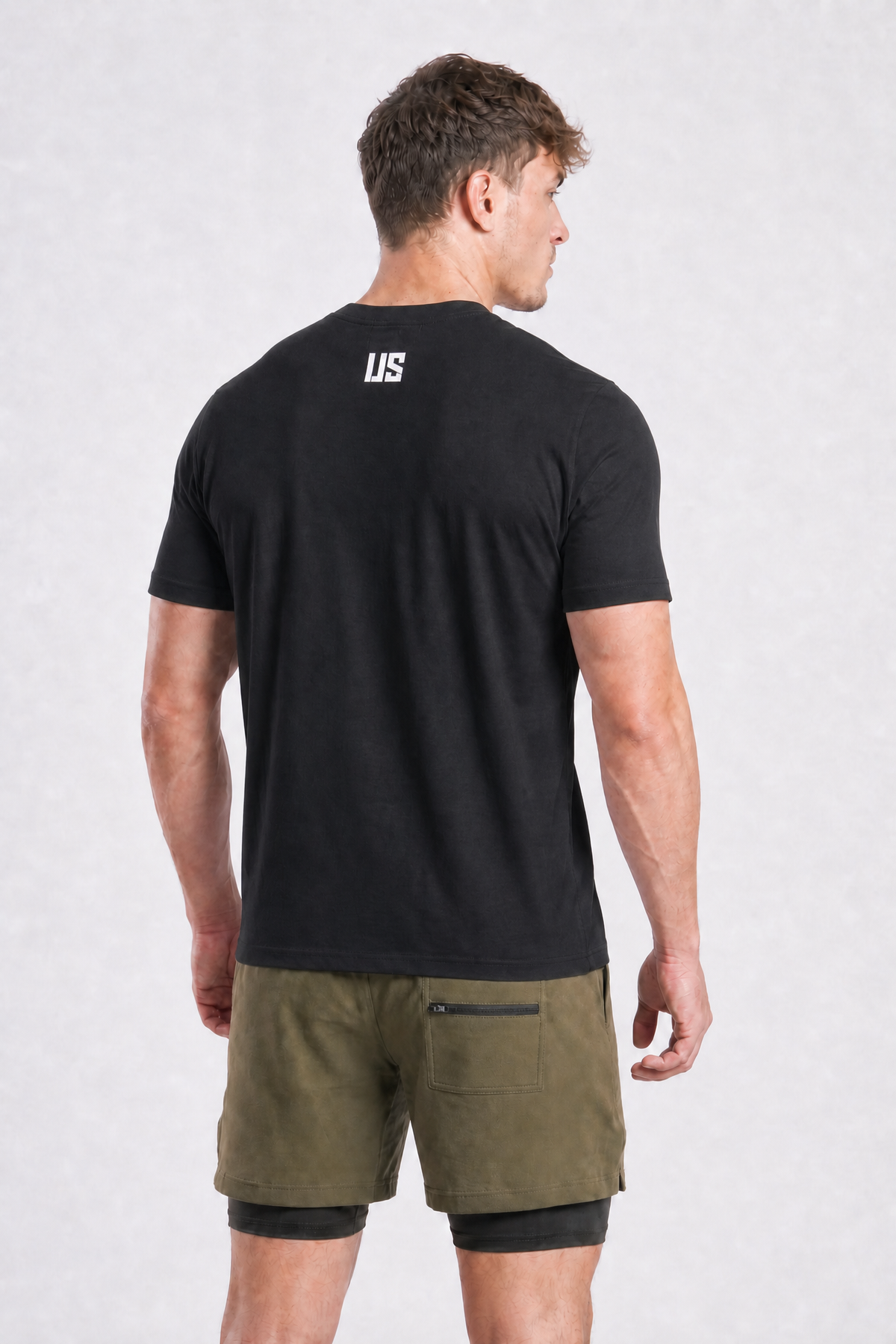 T-shirt męski bezszwowy bawełniany czarny - US Tampa