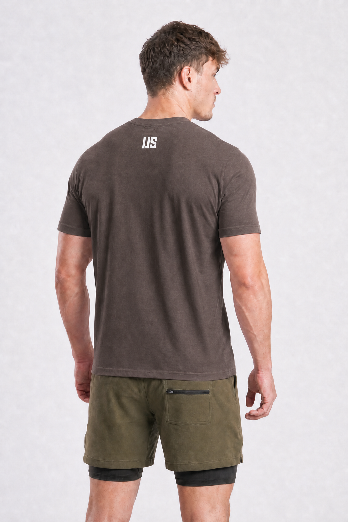 T-shirt męski bezszwowy bawełniany grafitowy - US Tampa
