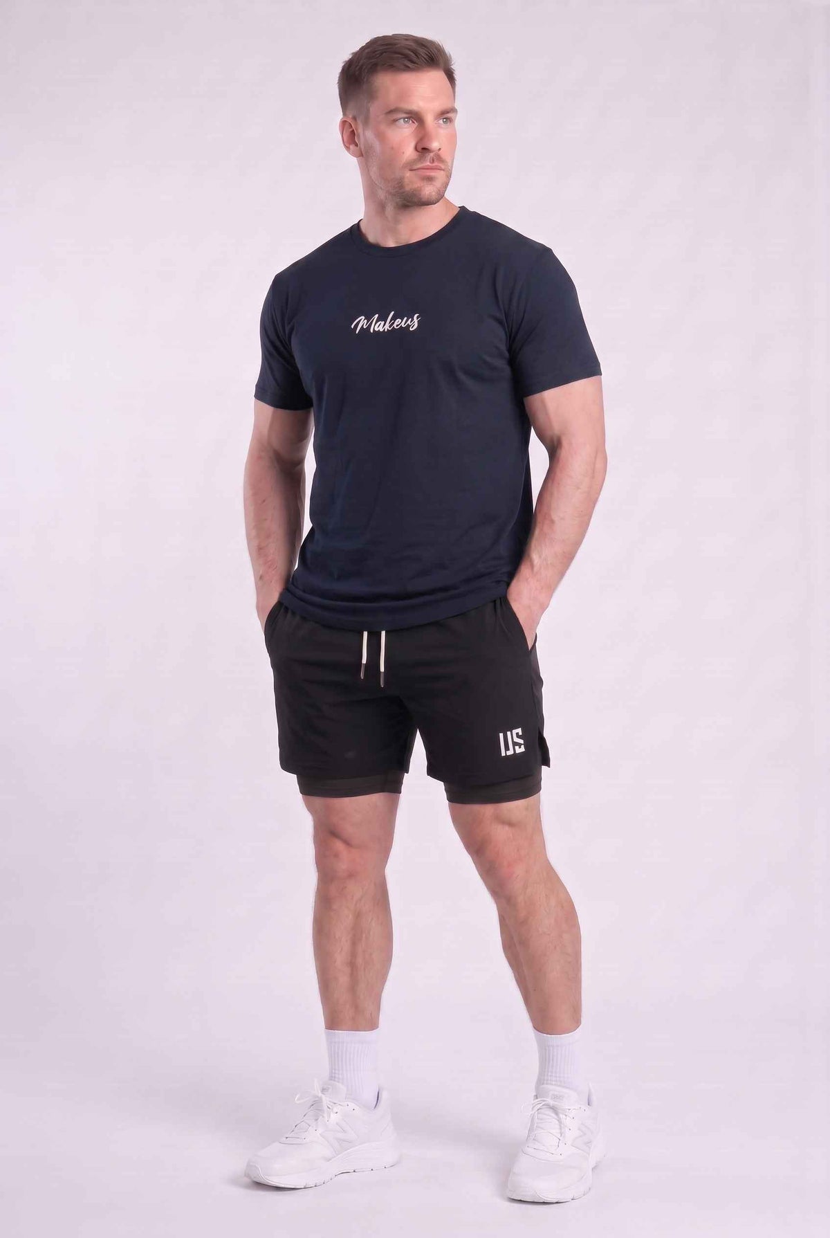 T-shirt męski bezszwowy bawełniany granatowy - MAKEUS Tampa