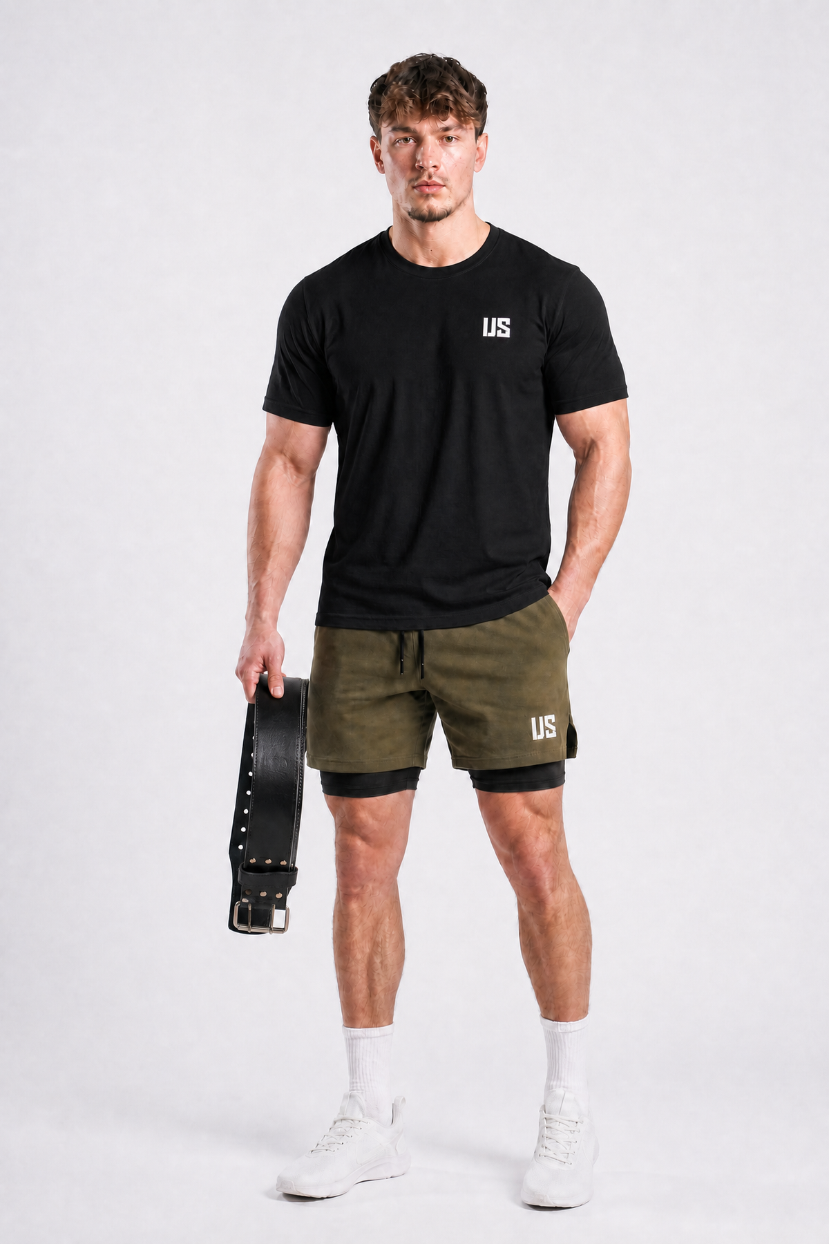 T-shirt męski bezszwowy bawełniany czarny - US Tampa