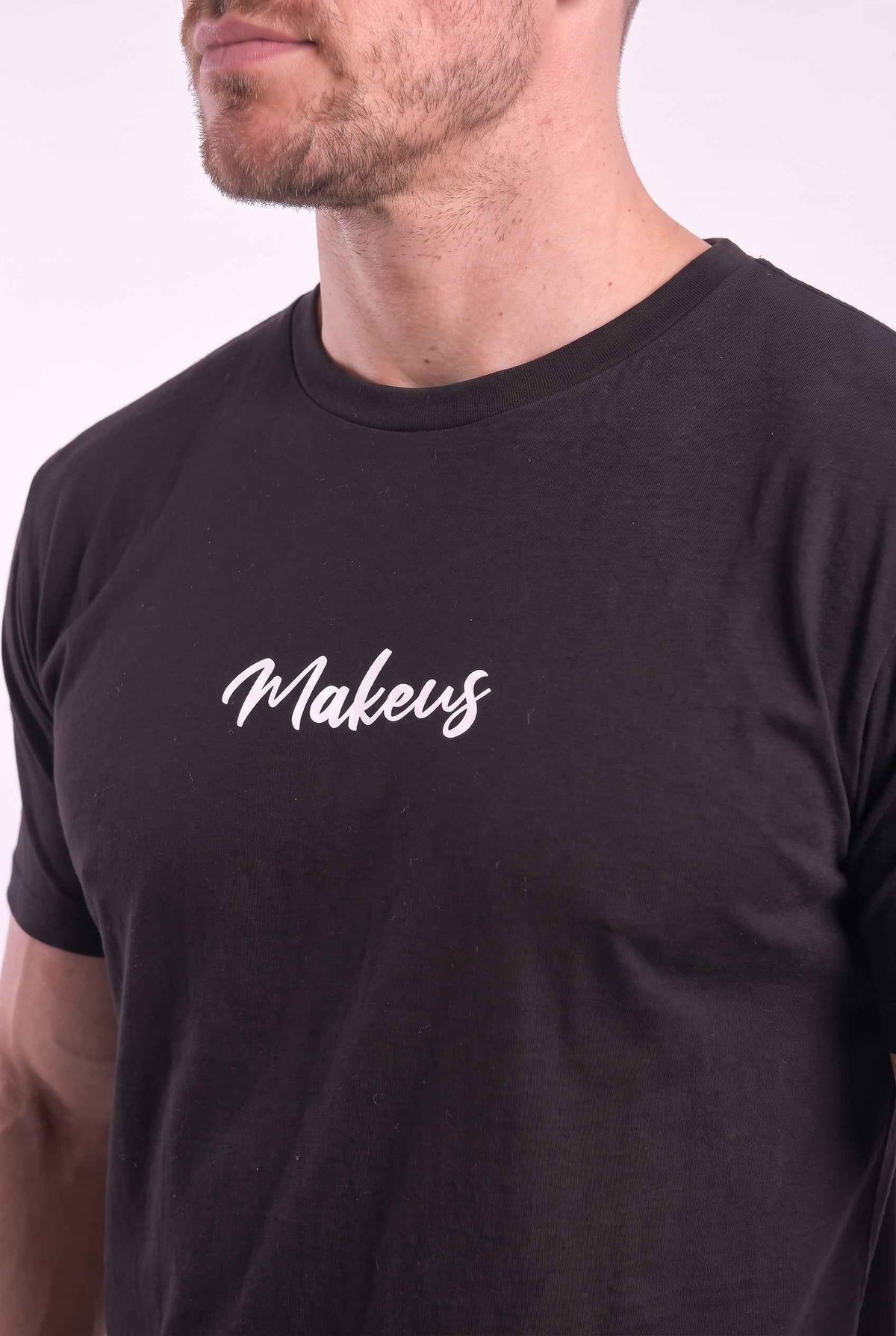 T-shirt męski bezszwowy bawełniany czarny - MAKEUS Tampa