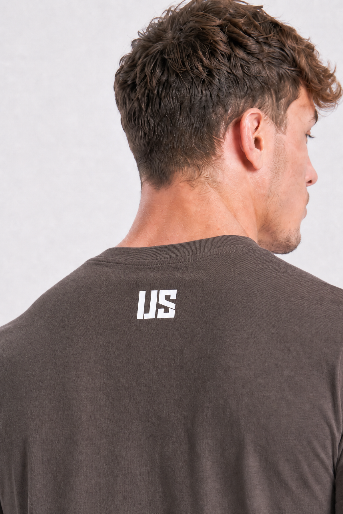 T-shirt męski bezszwowy bawełniany grafitowy - US Tampa
