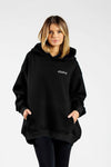 Damska bluza dresowa ONE SIZE z kapturem czarna - Ruby SOFT PRO