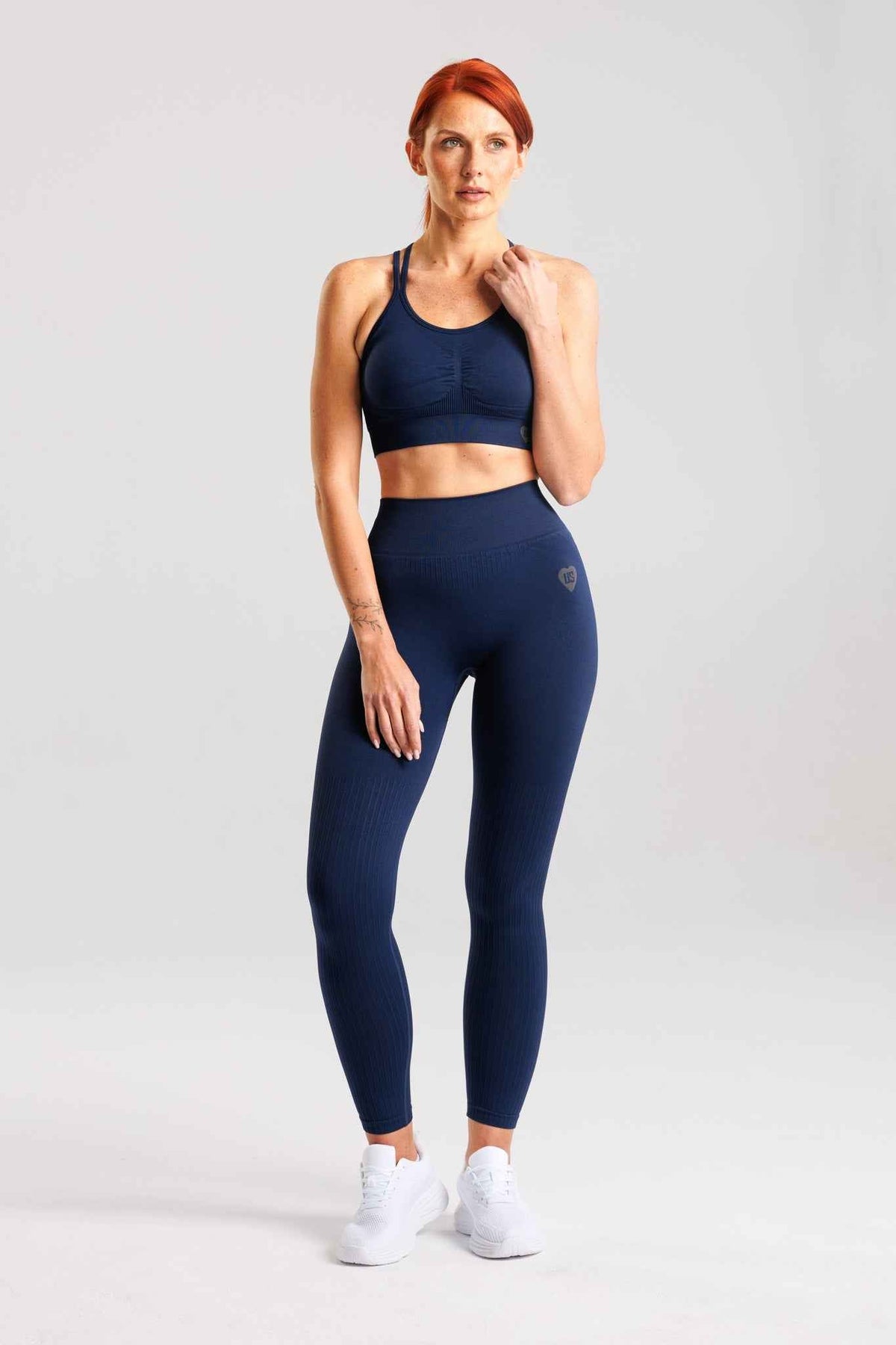 Zestaw bezszwowy PUSH UP PRO II top + legginsy granatowy - Nevada