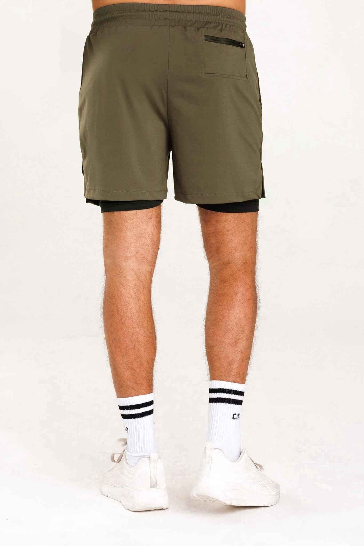 Spodenki męskie treningowe 2w1 desert khaki - Camp Hill