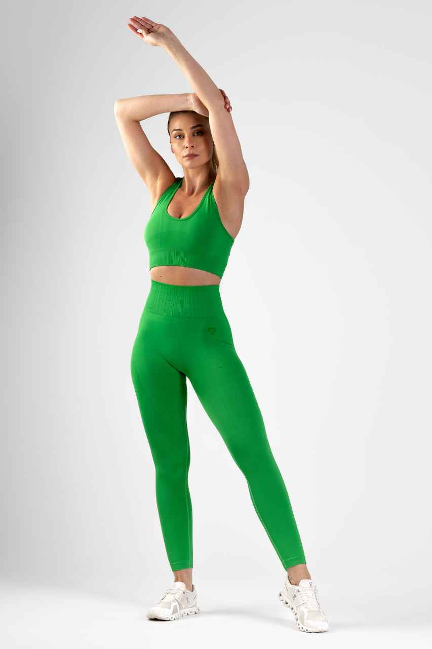 Legginsy bezszwowe sportowe zielone - Soho