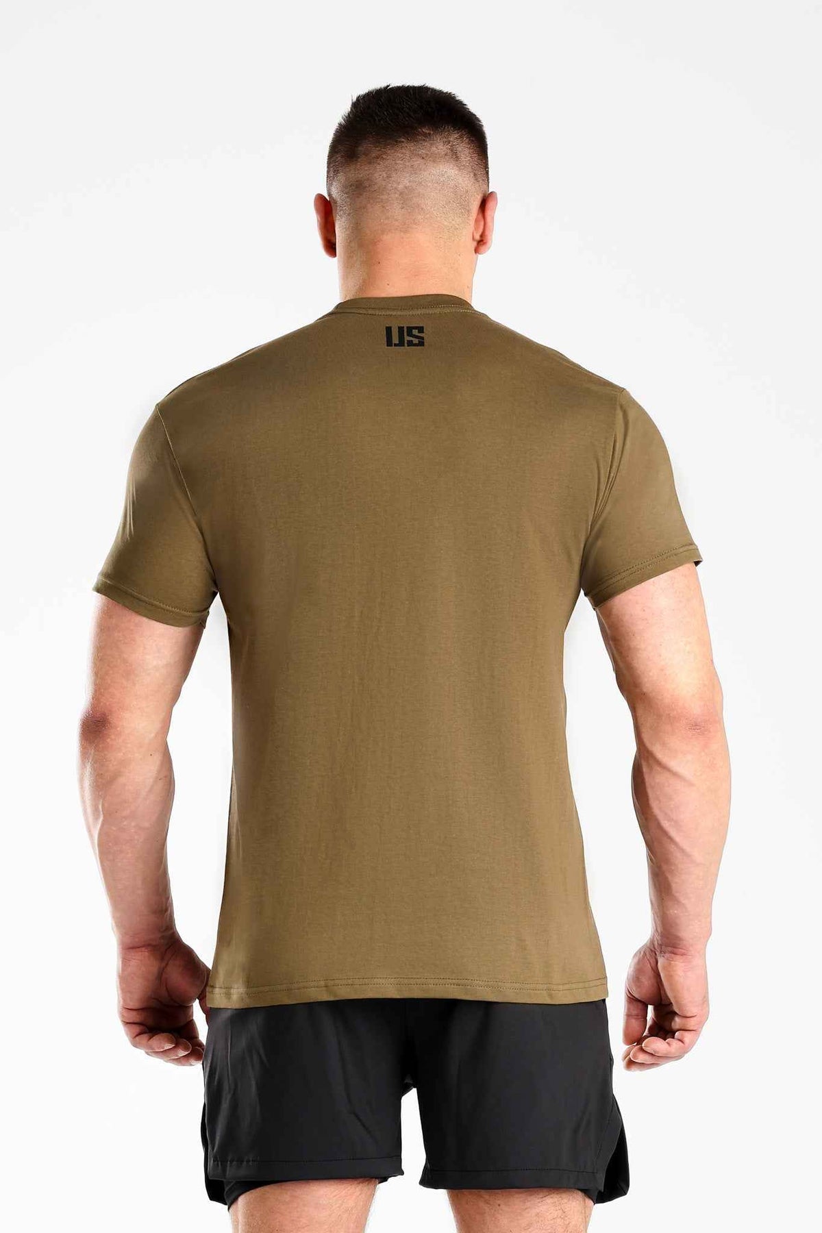 T-shirt męski bezszwowy bawełniany khaki - MAKEUS Tampa