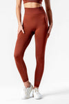 Legginsy bezszwowe PUSH UP PRO kasztanowe - Georgia