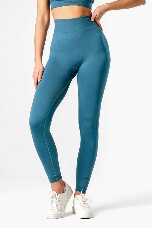 Legginsy bezszwowe PUSH UP PRO turkusowe - Georgia