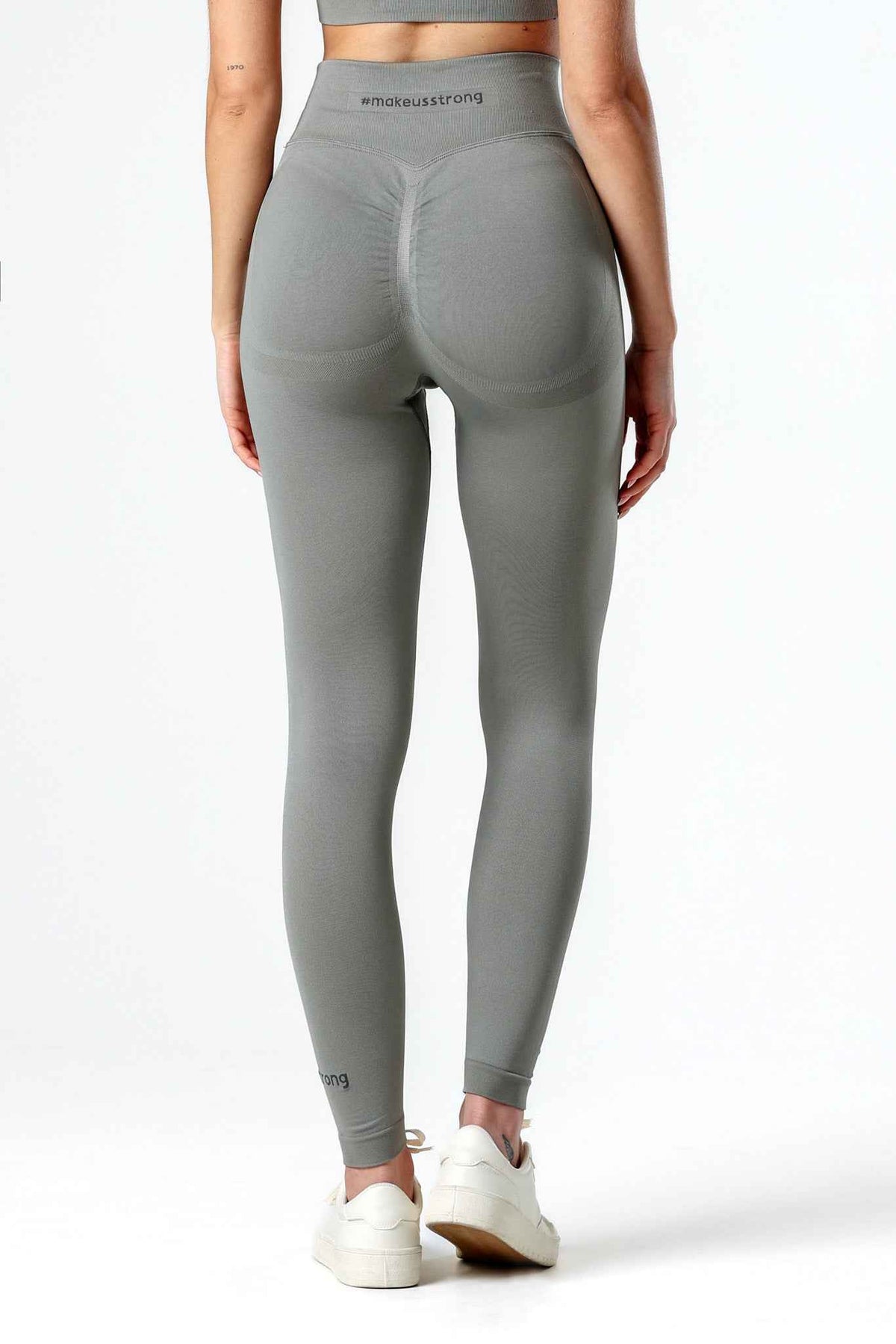 Legginsy bezszwowe PUSH UP PRO szare - Georgia