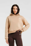 Damska bluza dresowa z kapturem beżowa - Everly SOFT PRO