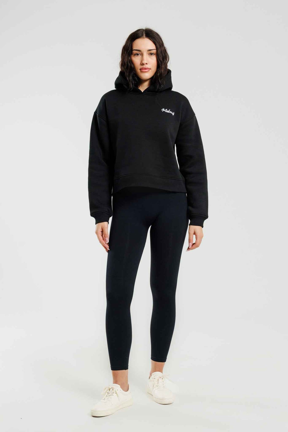 Damska bluza dresowa z kapturem czarna - Everly SOFT PRO