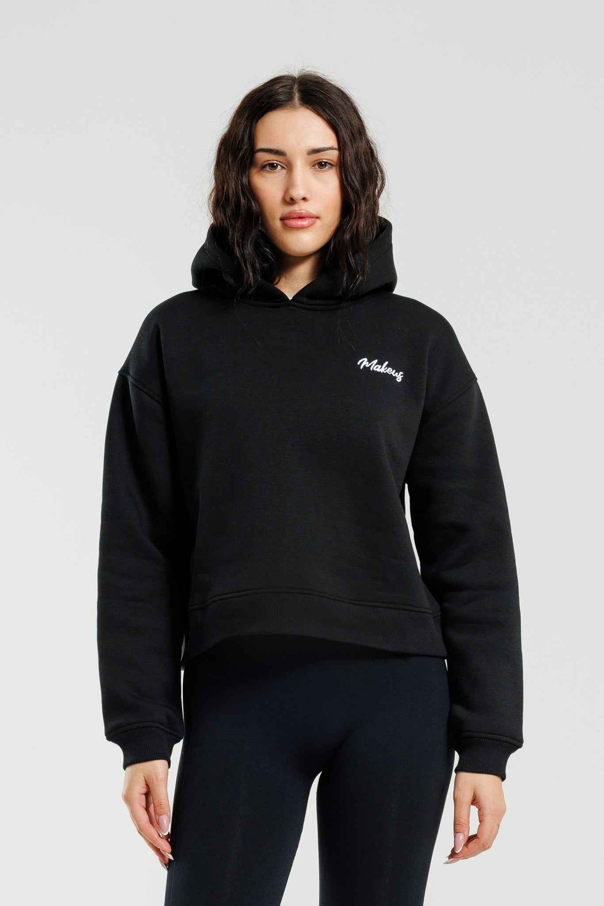 Damska bluza dresowa z kapturem czarna - Everly SOFT PRO
