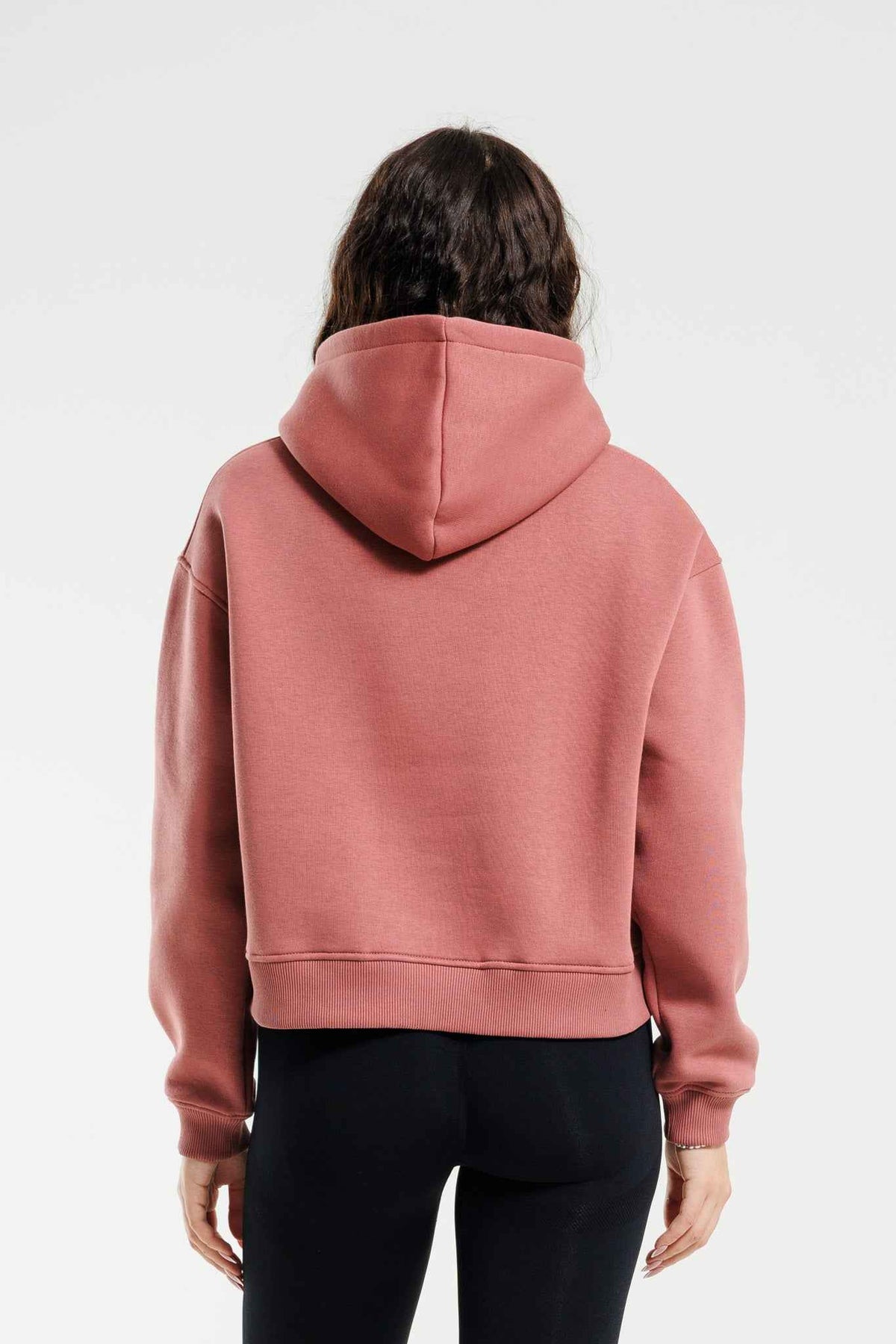 Damska bluza dresowa z kapturem brudny róż - Everly SOFT PRO