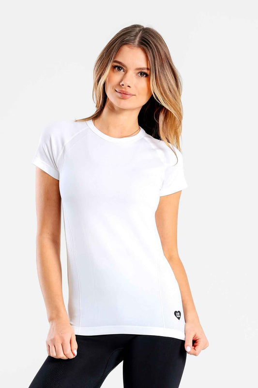 T-shirt damski bezszwowy techniczny PRO biały - Arizona