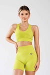 Biustonosz sportowy bezszwowy sportowy lime - Florence