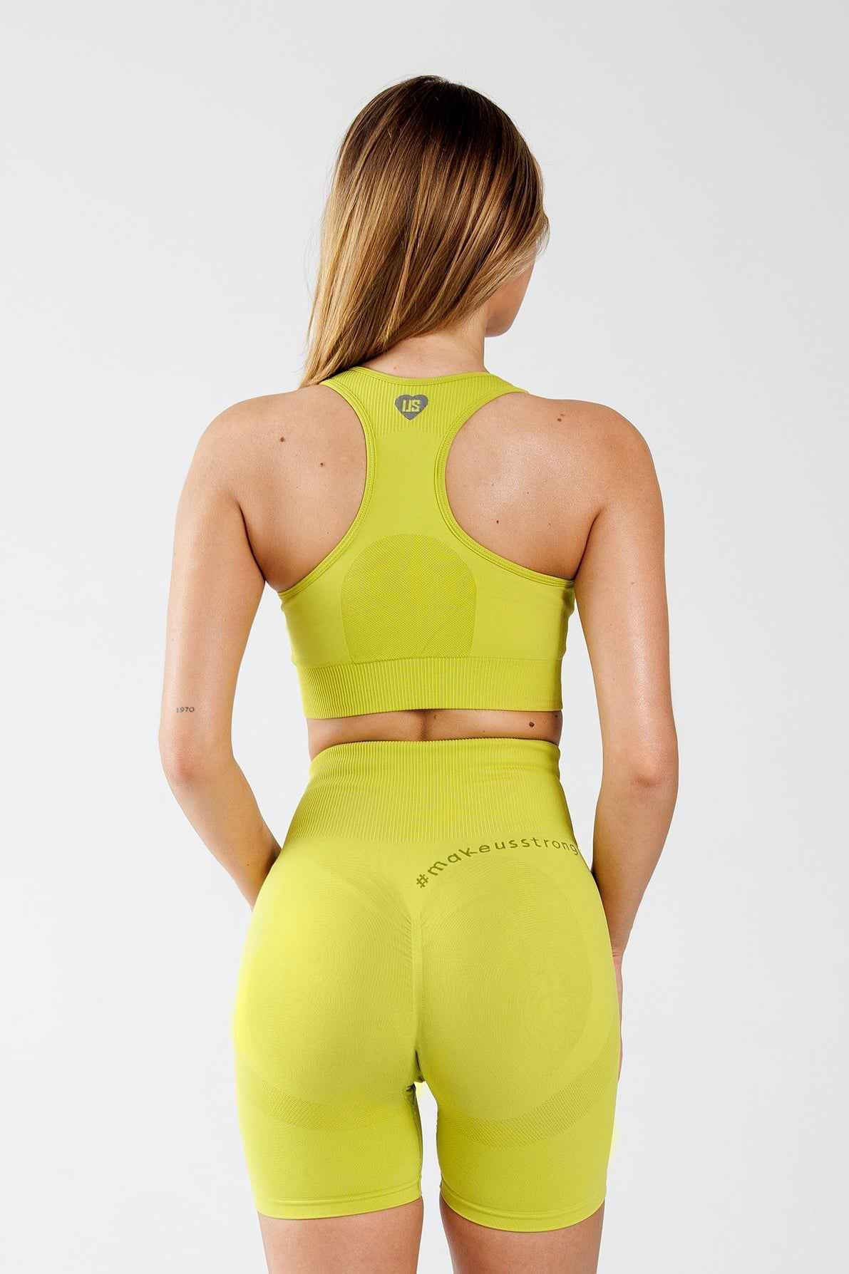 Biustonosz sportowy bezszwowy sportowy lime - Florence