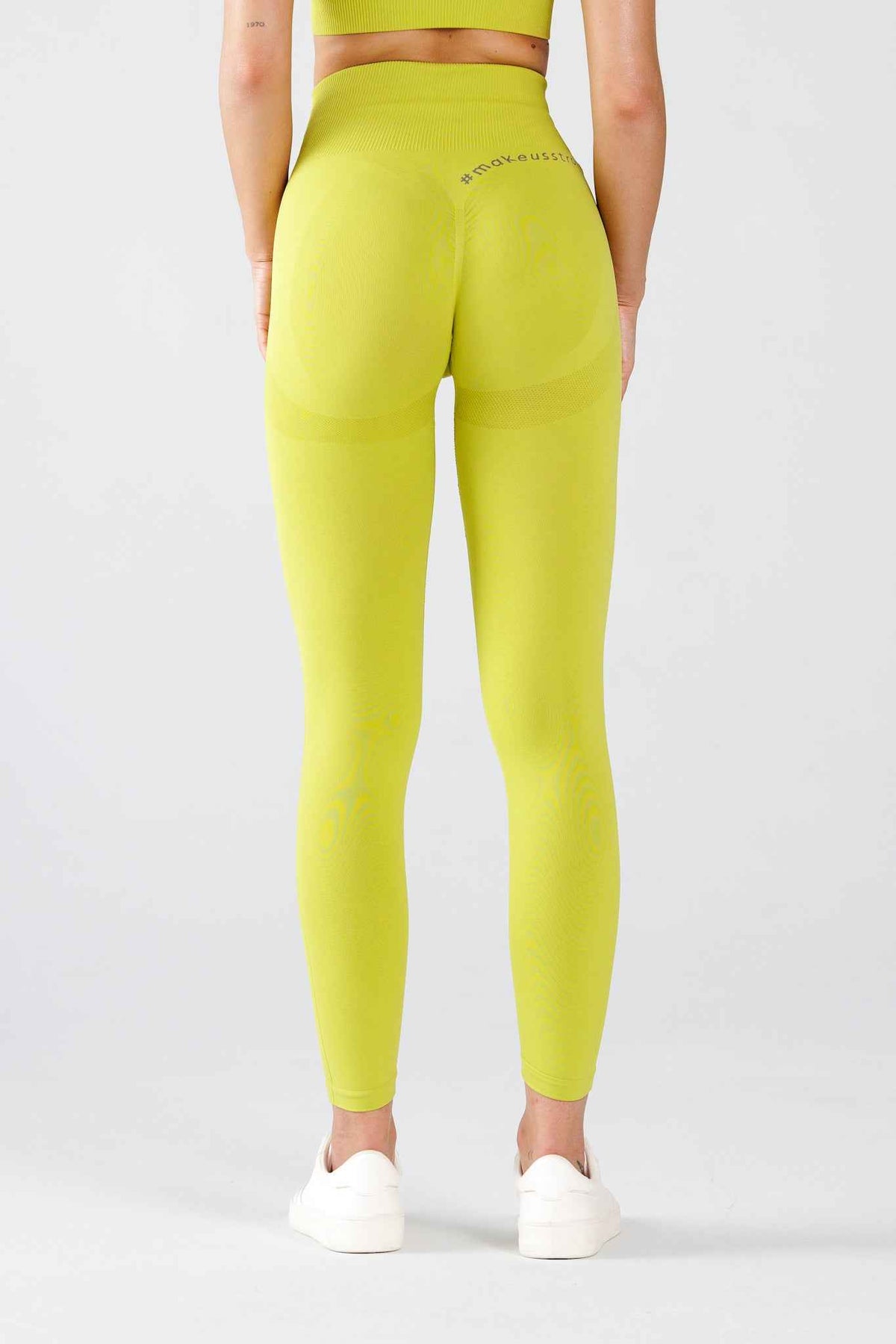 Legginsy bezszwowe PUSH UP lime - Florence