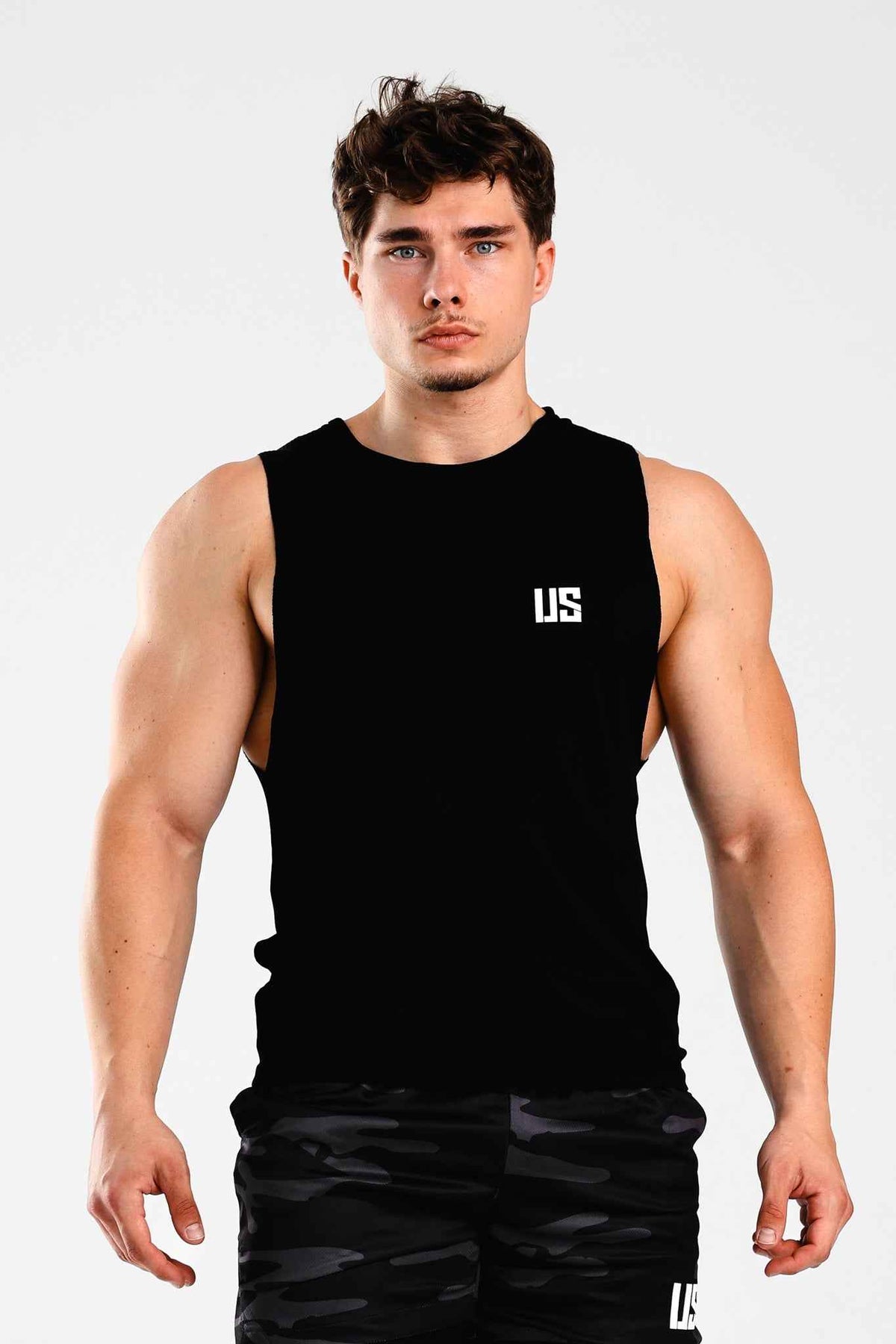 Zestaw męski tank top bezszwowy Denver/DNV + spodenki sportowe - Camp Cole