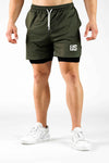 Spodenki męskie treningowe 2w1 khaki - Camp Hill