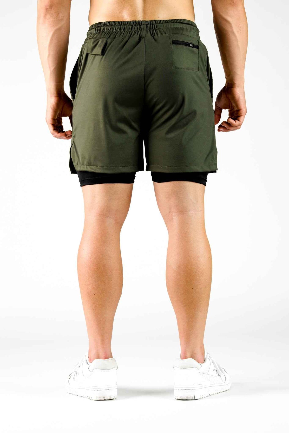 Spodenki męskie treningowe 2w1 khaki - Camp Hill