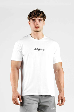 T-shirt męski bezszwowy bawełniany biały - MAKEUS Tampa