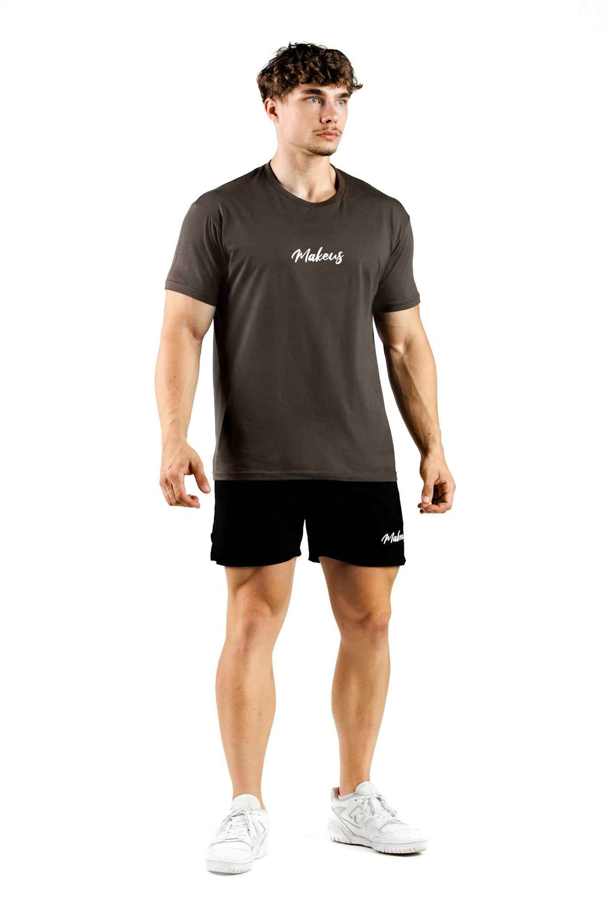 T-shirt męski bezszwowy bawełniany grafitowy - MAKEUS Tampa