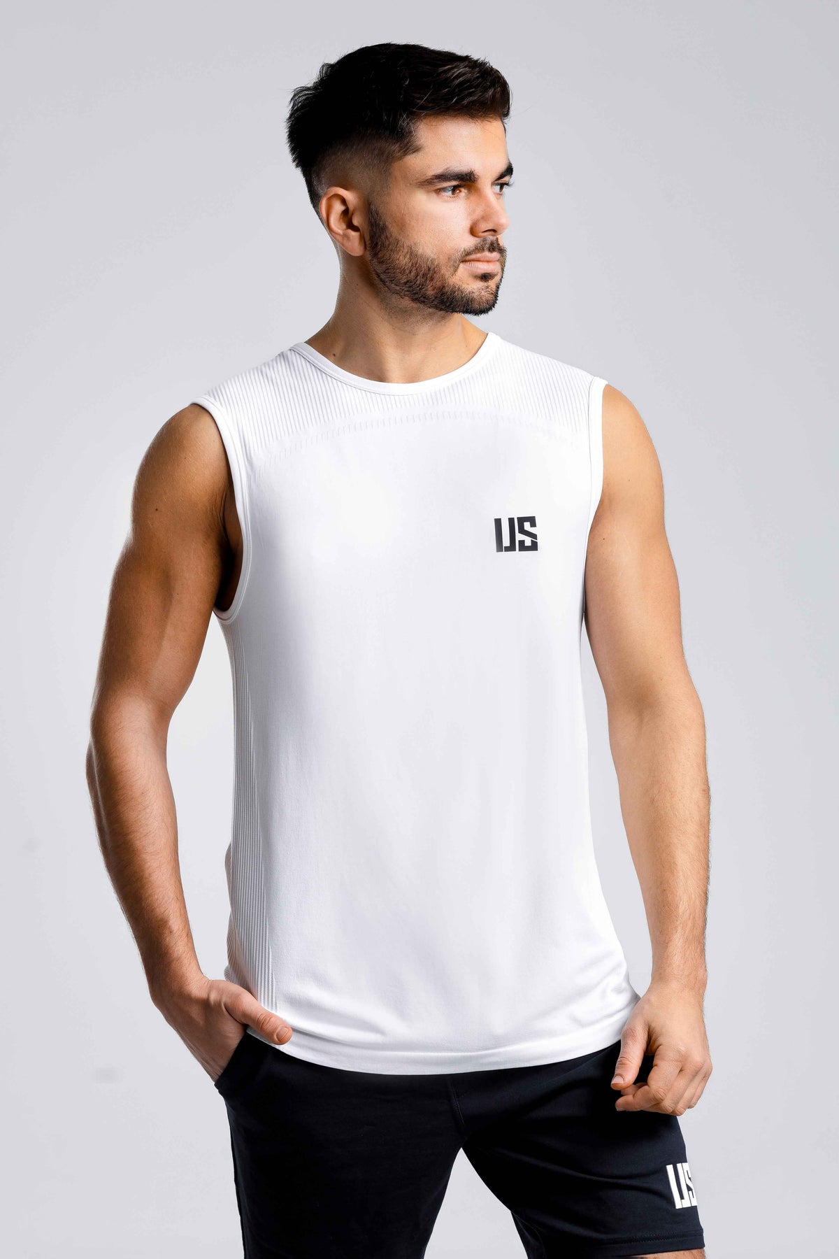 Zestaw męski tank top bezszwowy Denver/DNV + spodenki 2w1 Camp David/Hill